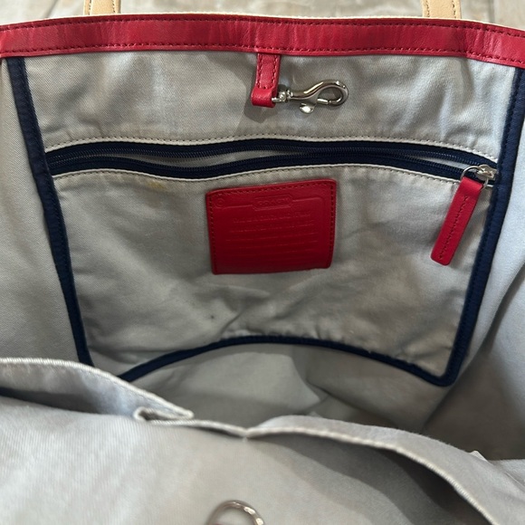 VGUC Coach x Saint James Striped Tote and Pouch Bundle made in 2013 - Picture 10 of 13